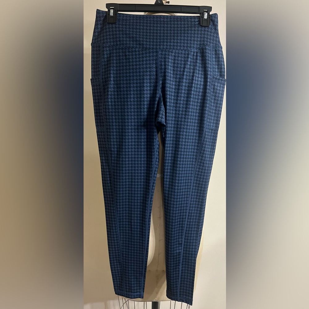 FootJoy Women’s Houndstooth Print Black & Blue Golf Legging Size Medium